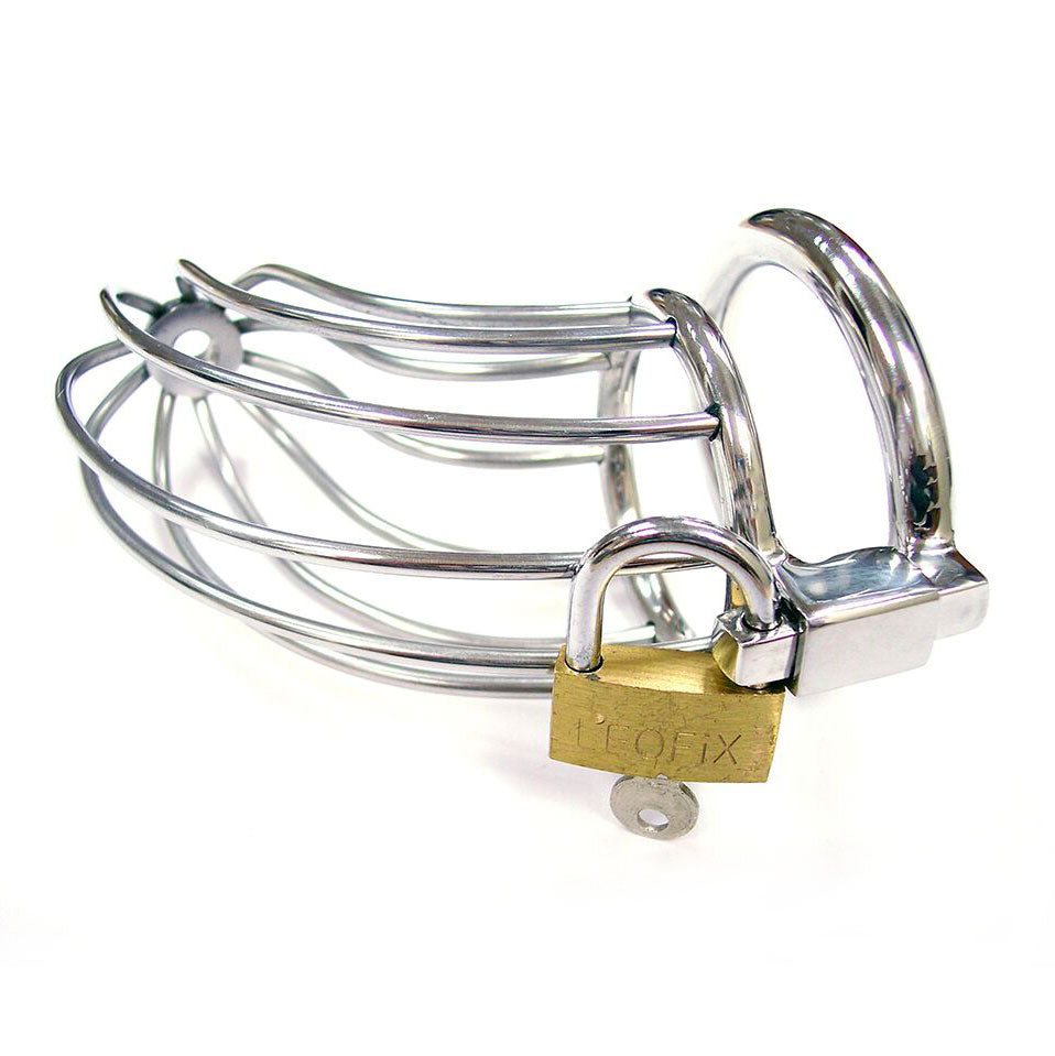 Rouge Stainless Steel Chasity Cock Cage With Padlock - APLTD