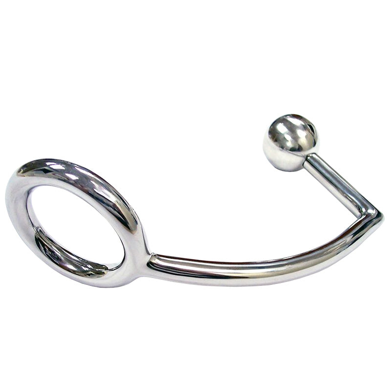 Rouge Stainless Steel Cock Ring With Anal Probe - APLTD