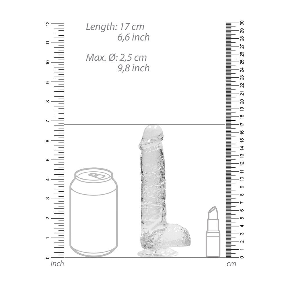 RealRock 6 Inch Transparent Realistic Crystal Clear Dildo - APLTD