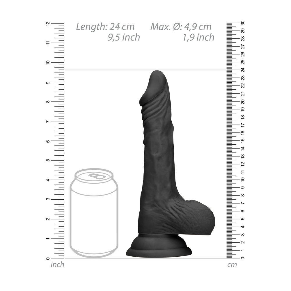 RealRock 9 Inch Dong With Testicles Black - APLTD