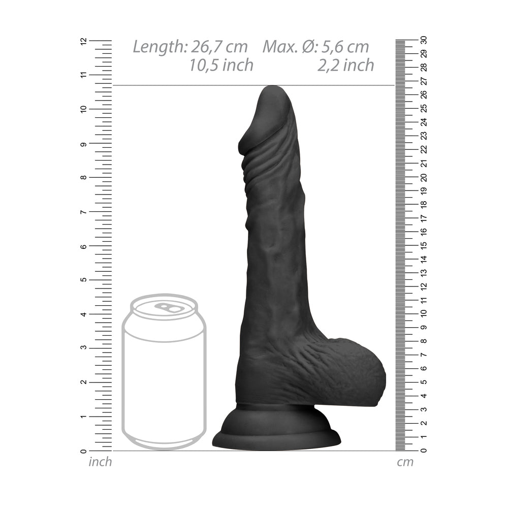 RealRock 10 Inch Dong With Testicles Black - APLTD