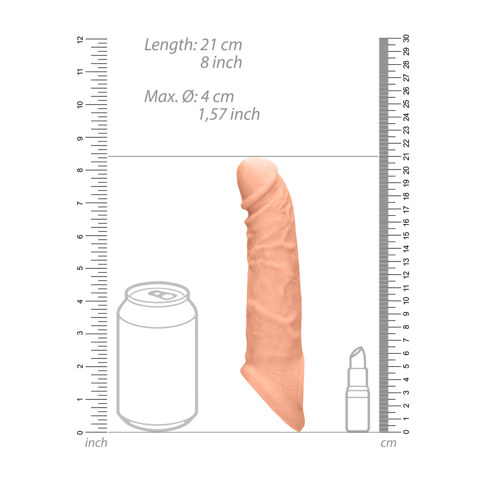 RealRock 8 Inch Penis Sleeve Flesh Pink - APLTD