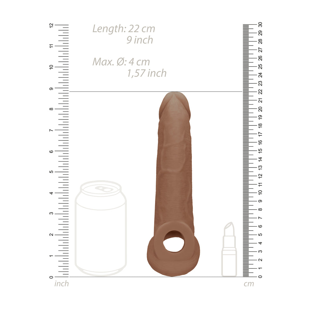 RealRock 9 Inch Penis Sleeve Flesh Tan - APLTD