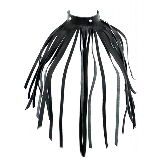 Leather Fringe Necklace Collar - APLTD