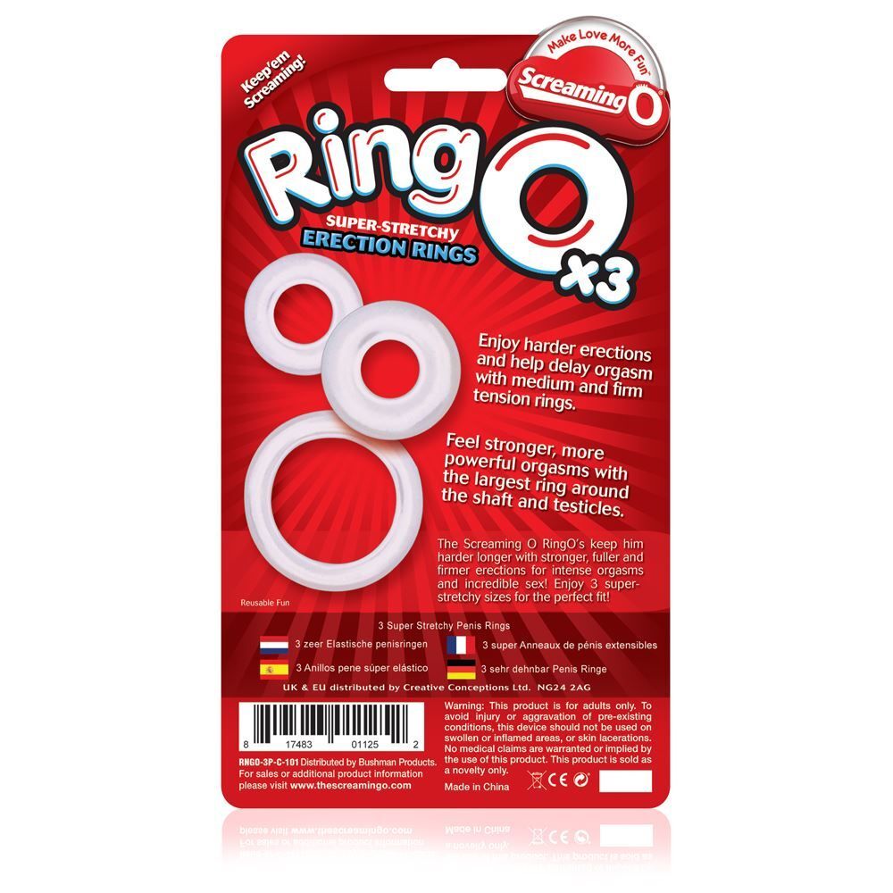 Screaming O RingO x3 Clear Cock Rings - APLTD