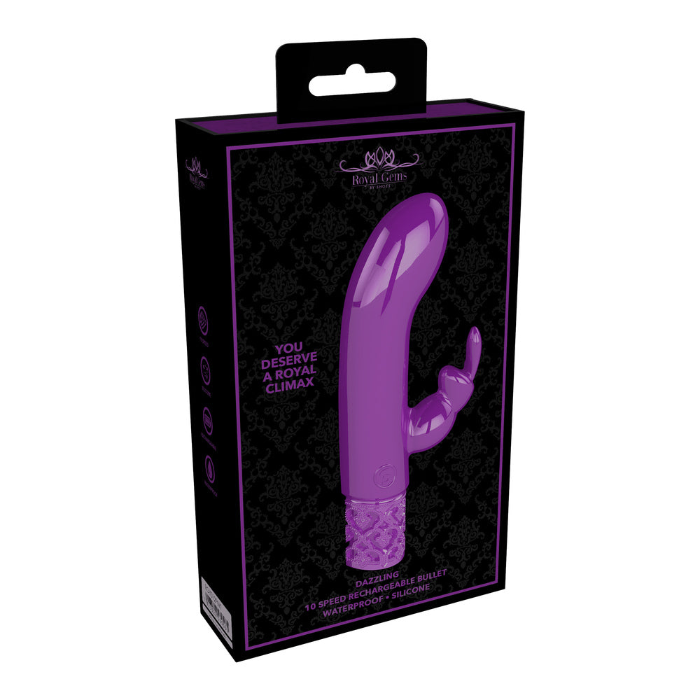 Royal Gems Dazzling Rechargeable Rabbit Bullet Purple - APLTD
