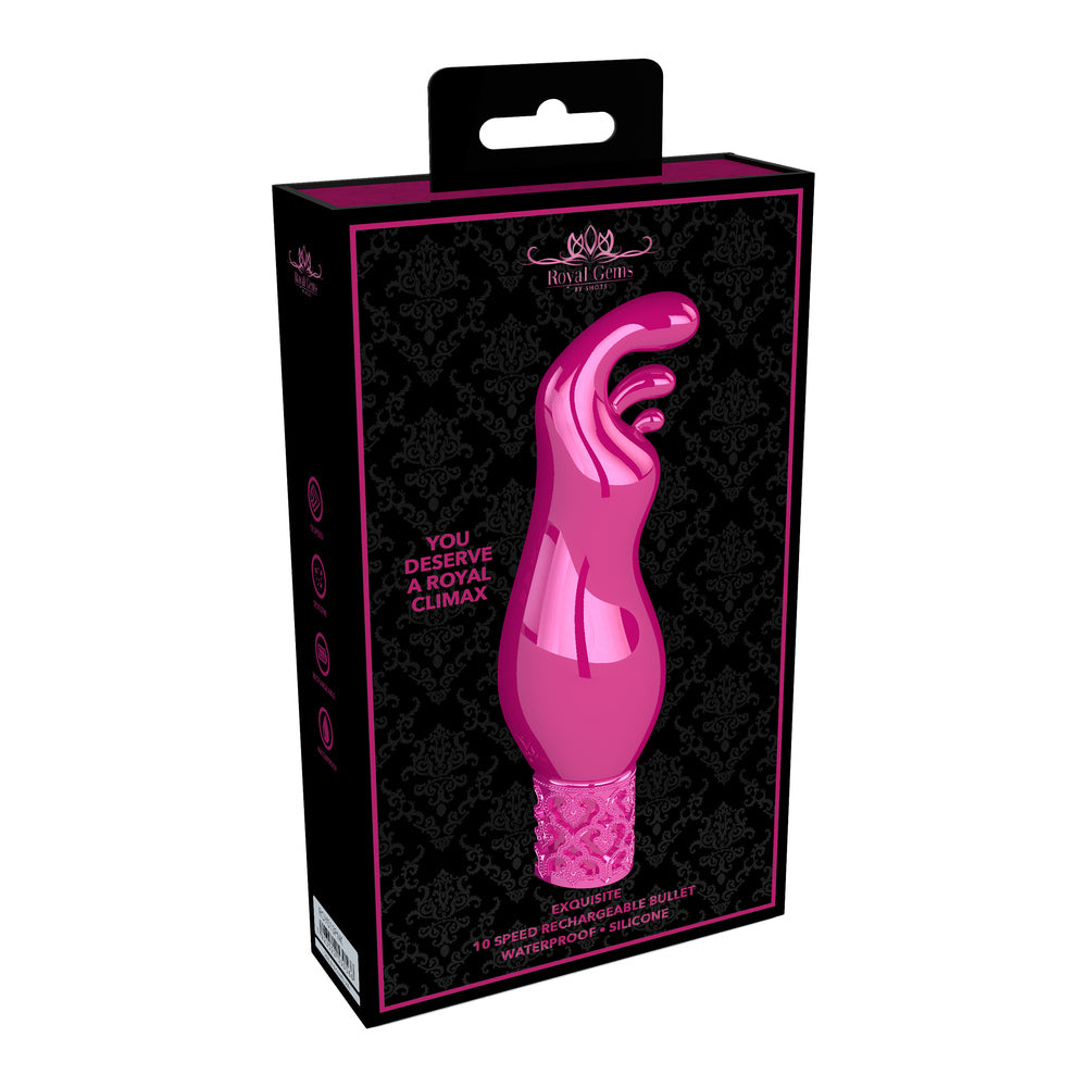 Royal Gems Exquisite Rechargeable Silicone Bullet Pink - APLTD