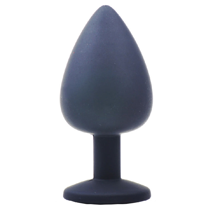 Large Black Jewelled Silicone Butt Plug - APLTD