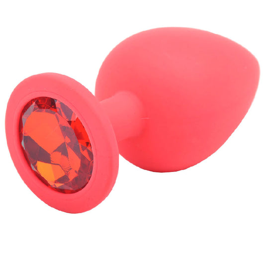 Large Red Jewelled Silicone Butt Plug - APLTD