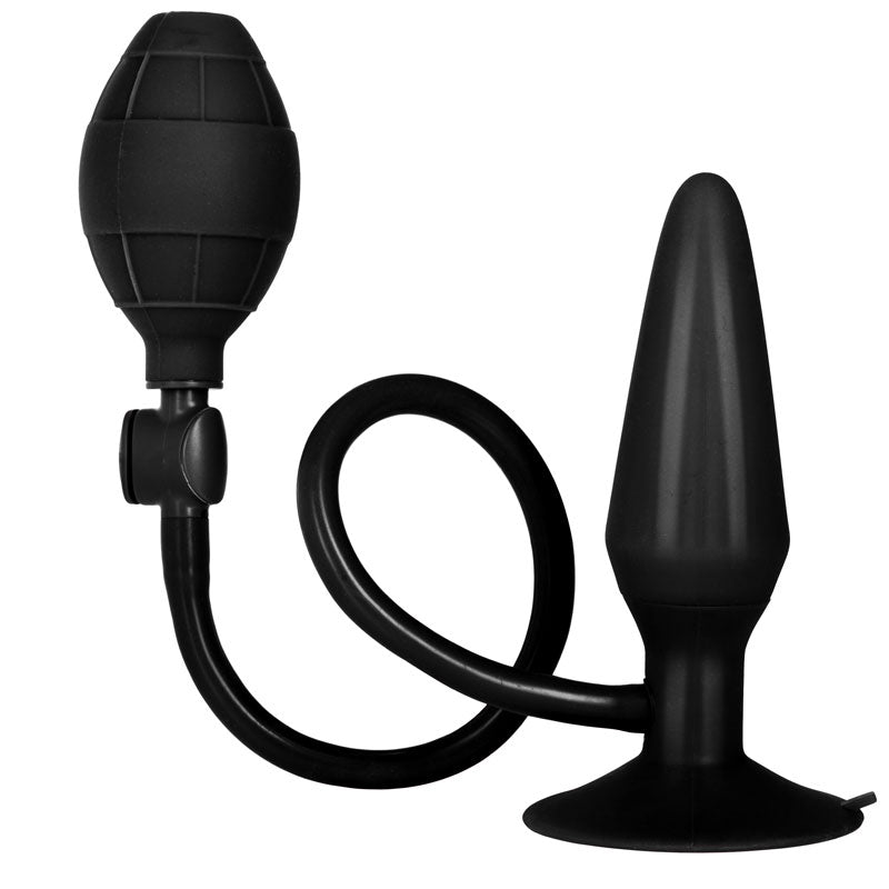 Black Booty Call Pumper Silicone Inflatable Medium Anal Plug - APLTD