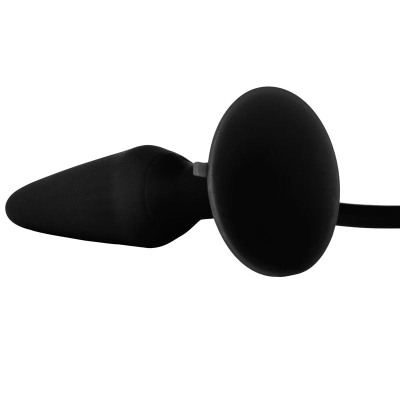 Black Booty Call Pumper Silicone Inflatable Medium Anal Plug - APLTD