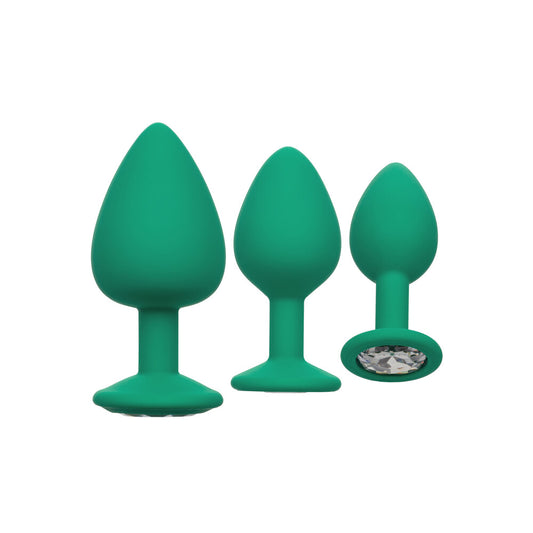 Cheeky Gems Butt Plugs 3 Piece Set Green - APLTD