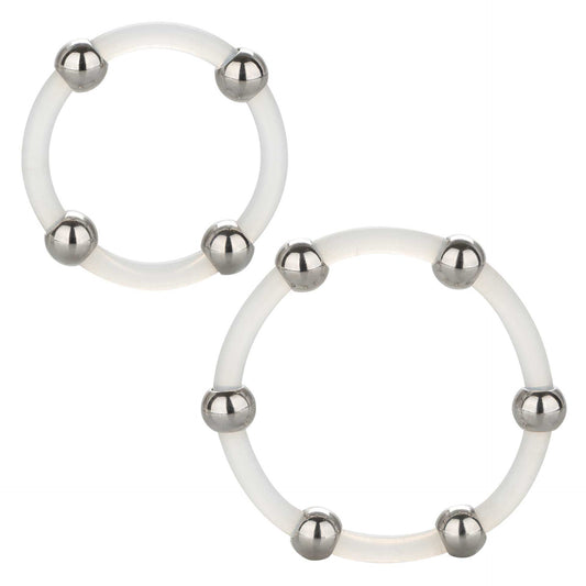 Steel Beaded Silicone Ring Set - APLTD