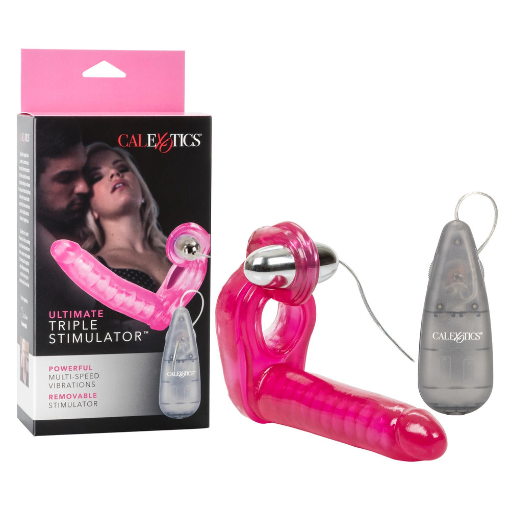 Ultimate Triple Stimulator Vibrating Cock Ring With Dong - APLTD