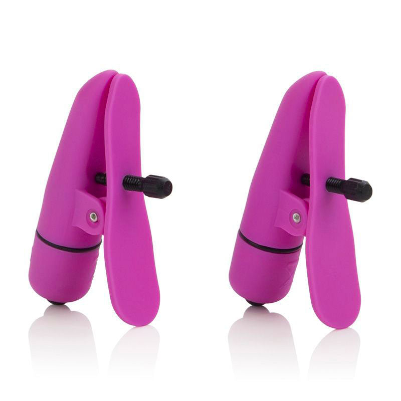 Nipplettes Vibrating Pink Nipple Clamps Adjustable - APLTD
