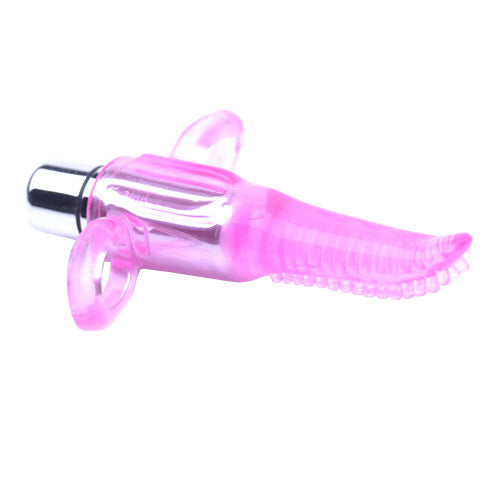 Clear Pink Vibrating Tongue Finger Vibrator - APLTD