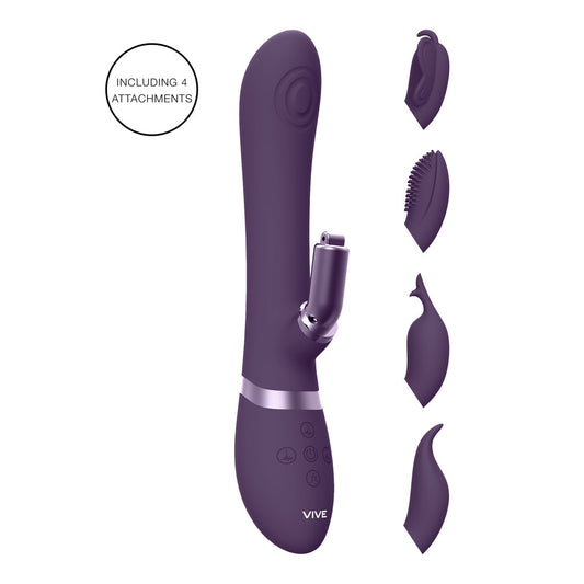 Vive Etsu Interchangeable Rabbit Vibrator Purple - APLTD