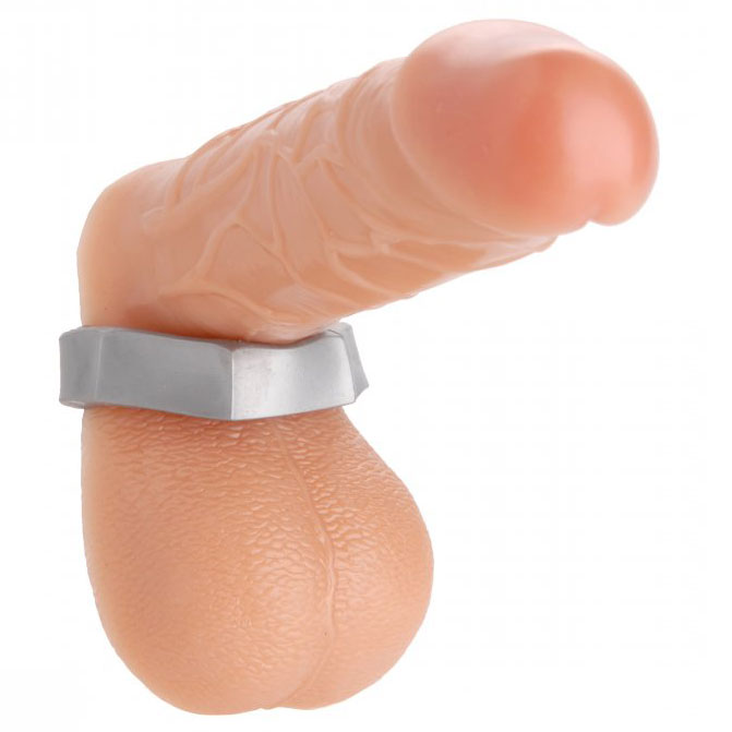 Silver Hex Heavy Duty Cock Ring and Ball Stretcher - APLTD