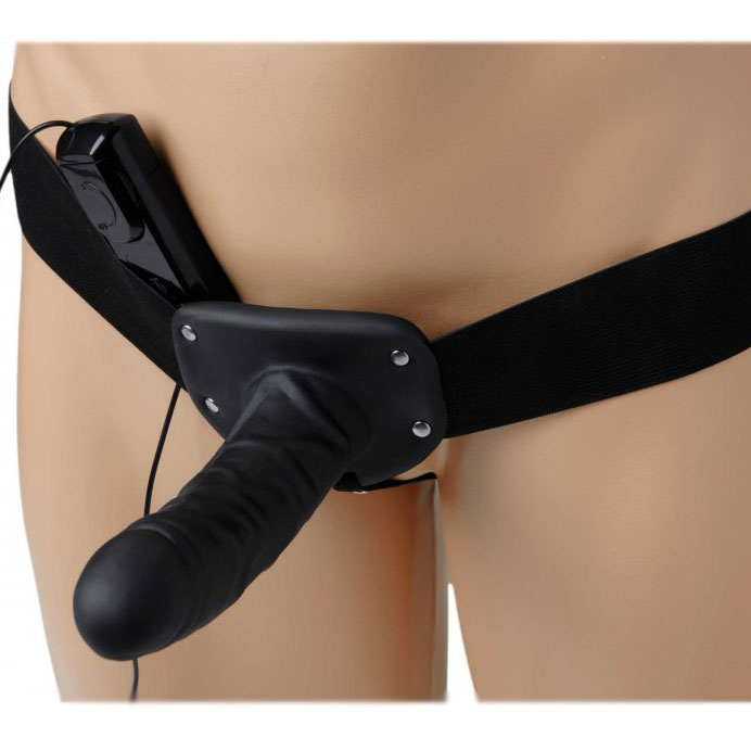 Deluxe Vibro Erection Assist Hollow Silicone Strap On - APLTD