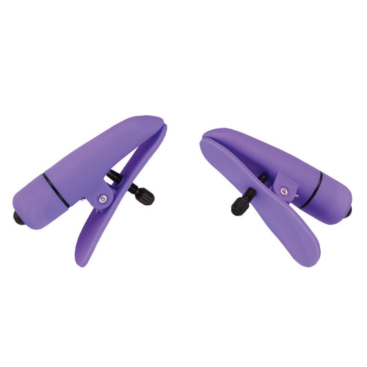 Nipplettes Virbrating Adjustable Purple Nipple Clamps - APLTD