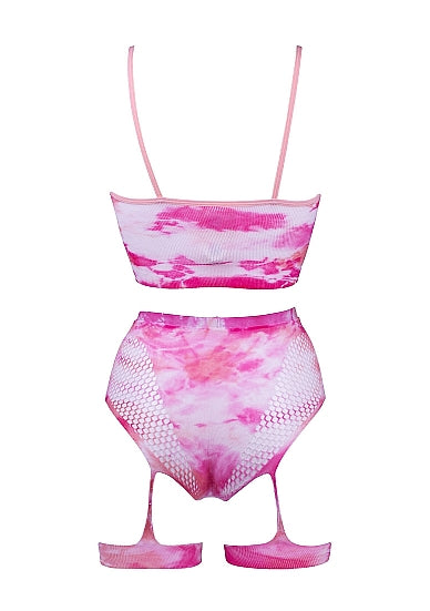 Le Desir Bliss Tie Dye 2 Piece Set With Garters UK 6 to 14