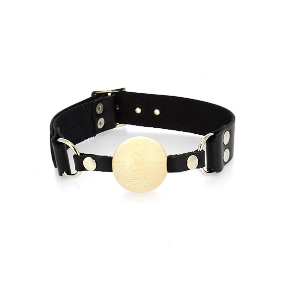 Leather Gag With Wooden Ball - APLTD