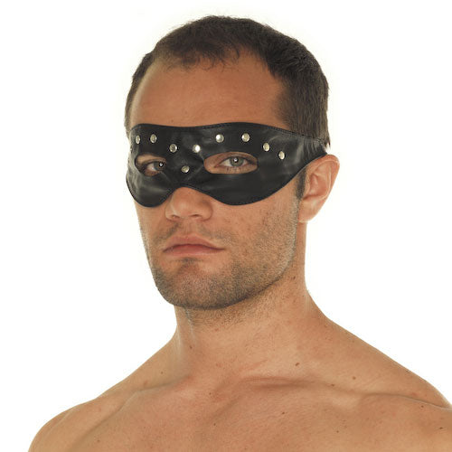 Leather Open Eye Mask With Rivets - APLTD