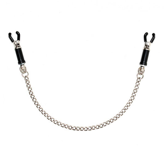Silver Nipple Clamps With Chain - APLTD